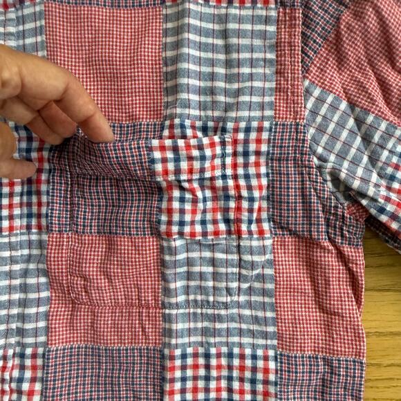 Brooks Brothers Original Polo Shirt SZ S Red White Blue Madres Preppy 4th July - Picture 5 of 10